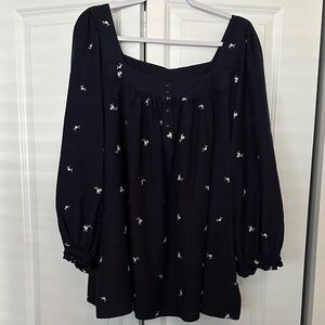 LC Lauren Conrad Dark Blue Blouse 3X